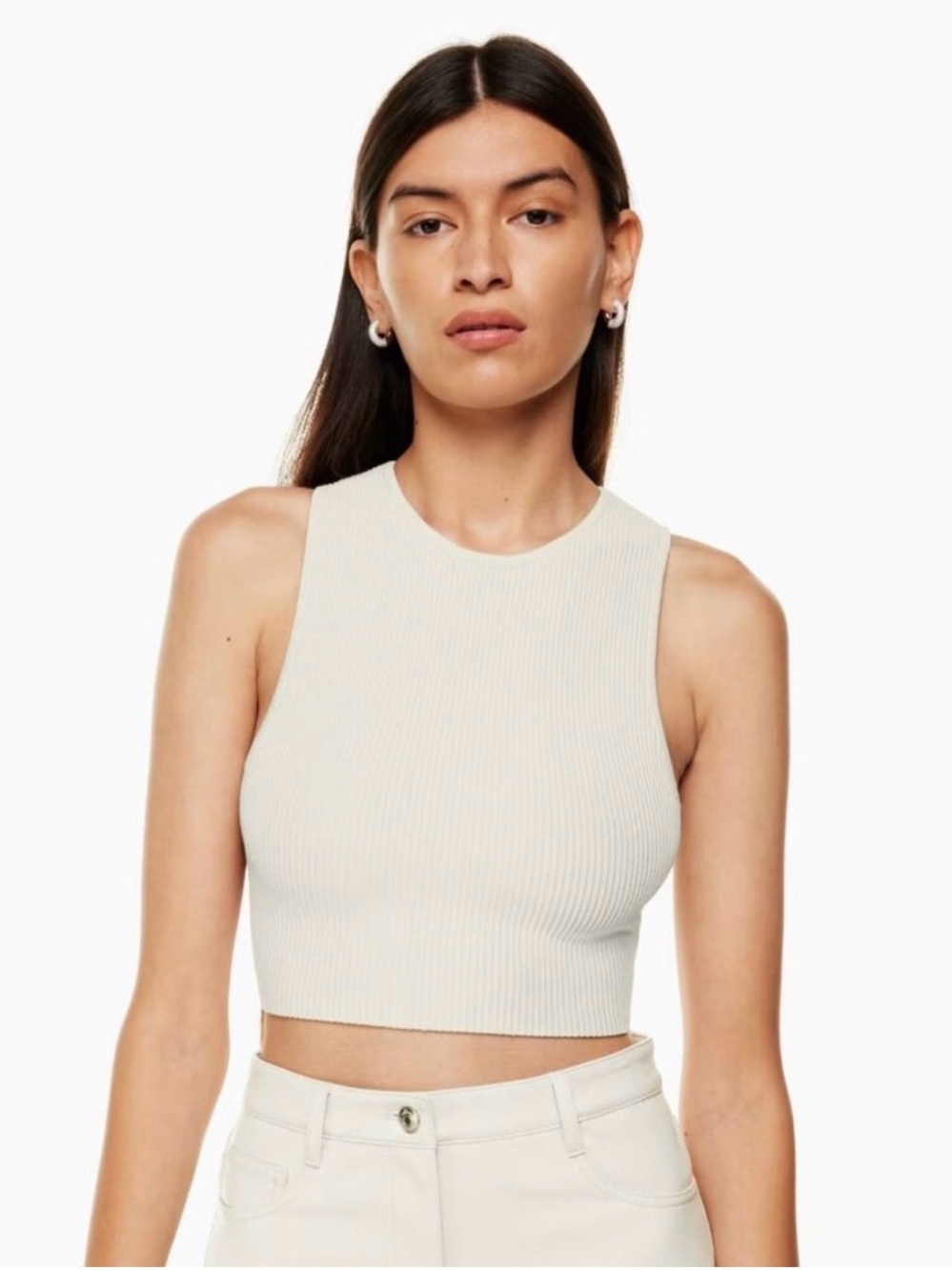 Aritzia Babaton sculpt knit racer cropped tank XS